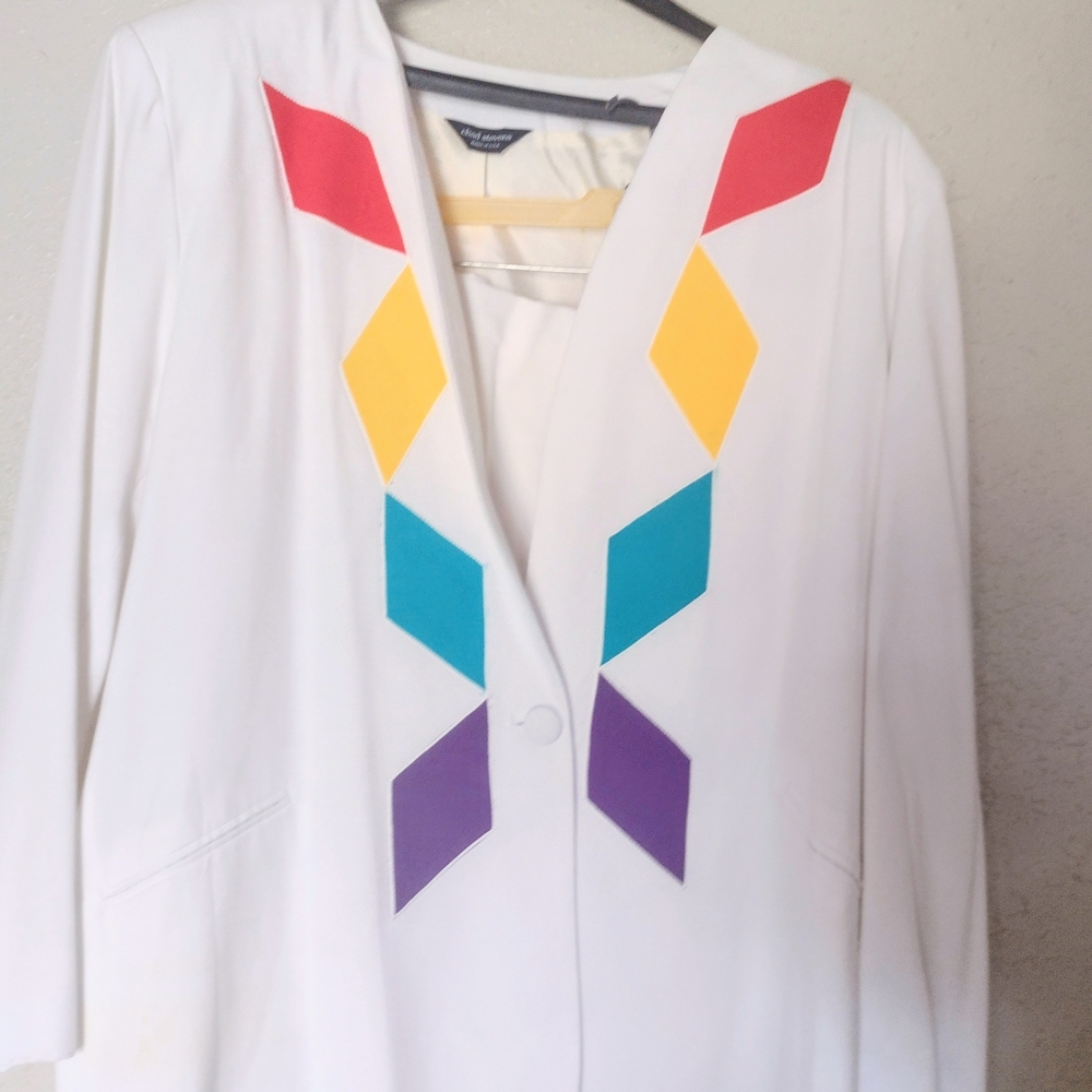 Vintage Chad Stevens 28W ~Women's 2pc Suit With Colorful Argyle Pattern